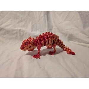 3D Printed Dinosaur Ankylosaurus - Red & Gold - 6" Long
